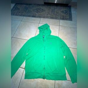 Vintage Polo Ralph Lauren Green Zip Up Hoodie Large
